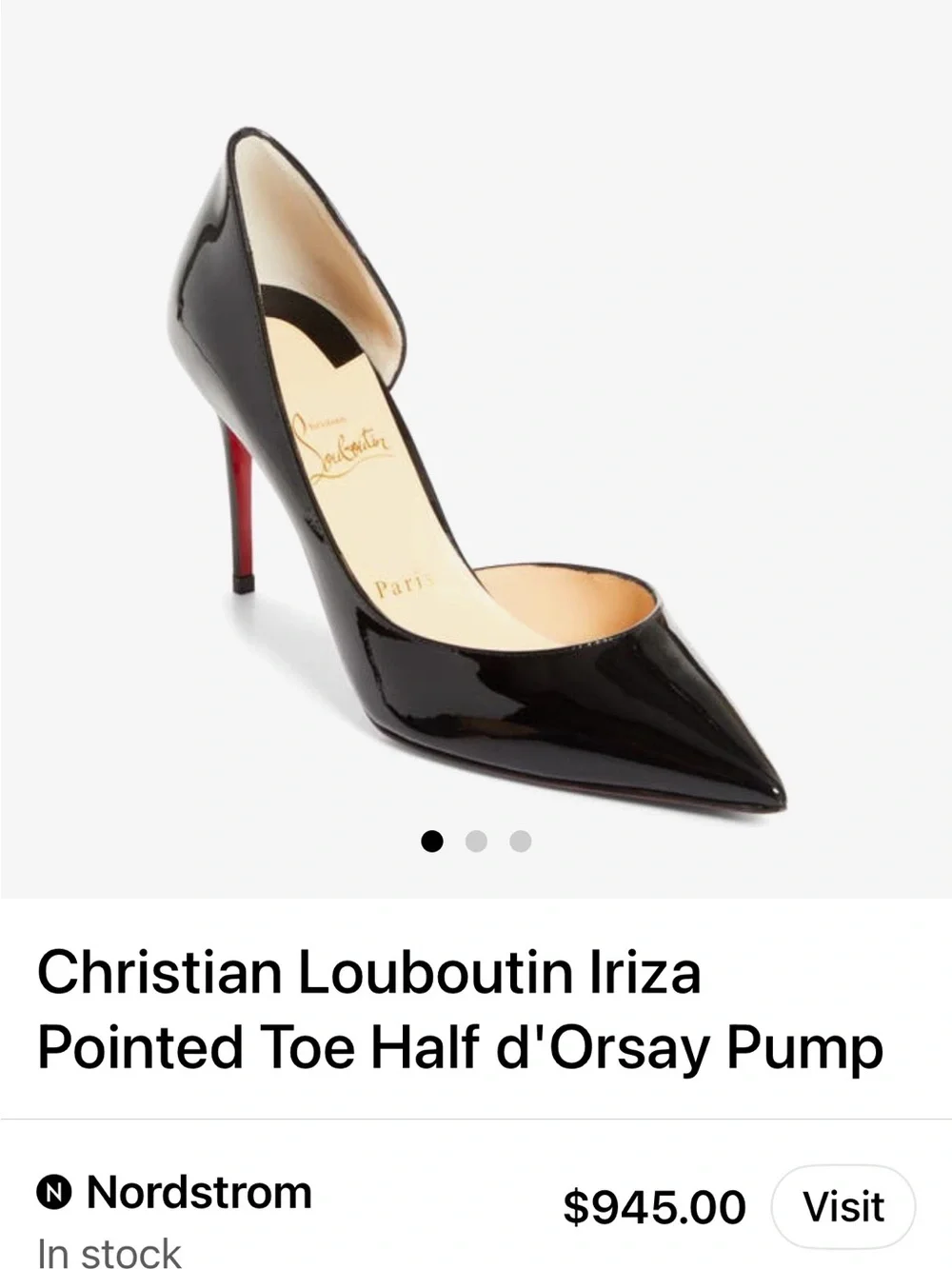 Christian Louboutin Iriza Patent Leather d’Orsay Pumps Oxblood Red Sole EU 36